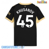 Camisa de time de futebol Manchester City Abdukodir Khusanov #45 Replicas 2º Equipamento Feminina 2026-27 Manga Curta